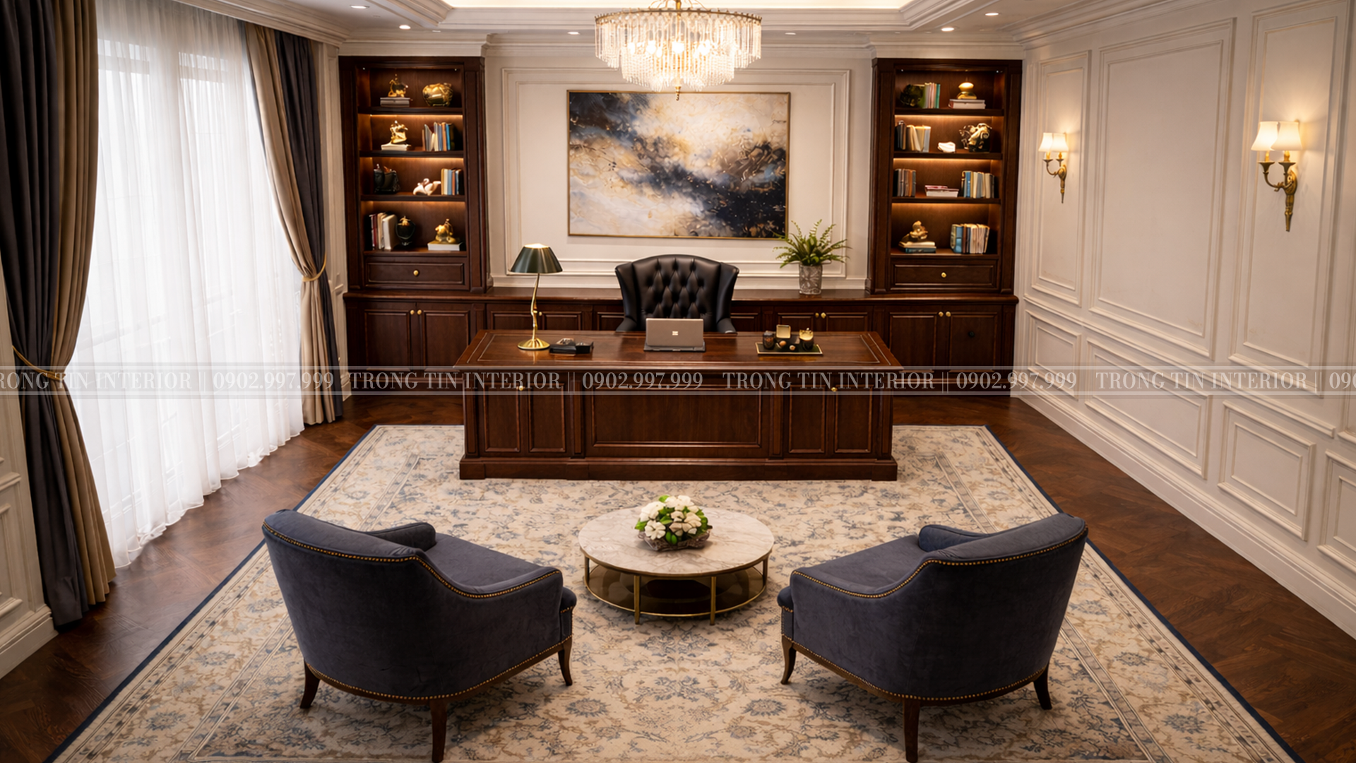 Không gian phòng làm việc Tân Cổ Điển